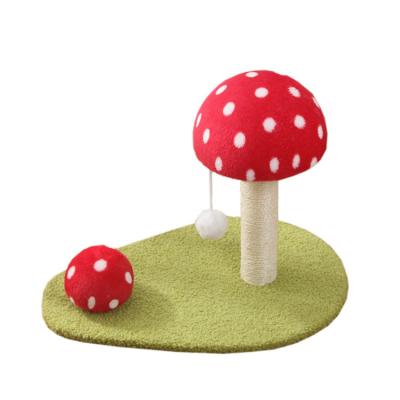 China Sustainable Mushroom Sisal Claw Post Cat Scratching Board Cat Tree Cat Climbing Frame for sale