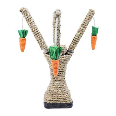 China High Quality Cat Trees With Three Holes Sisal Carrot Viable Tree Mat for sale