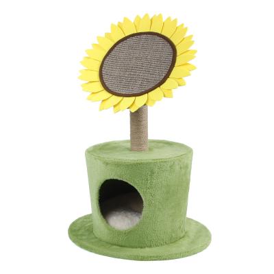 China Wholesale-Viable Durable Pot Sisal Fleece New-design Cute Pet Cat Toy Cat Tree Cat Scratching Post for sale