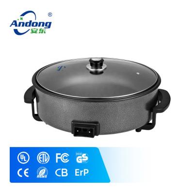 China Andong 42cm Adjustable Black Multifunctional Round Temperature Pizza Pan /electric Pan for sale