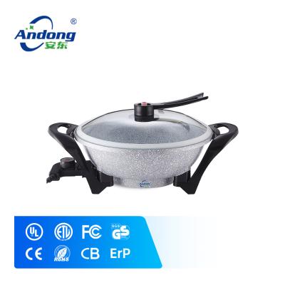 China Andong Dishwasher Safe Component Round Aluminum Electric Multi Cooking Pot And Electric Skillet for sale