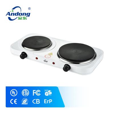 China RV Andong Factory Price Electric Hot Plate 2000W Cooking Hot Plate Double Burner for sale