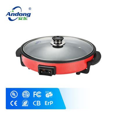 China Pan Andong 36cm Frying Red Aluminum Heating Multi Pizza Electric Pan with Autothermostat for Baking for sale