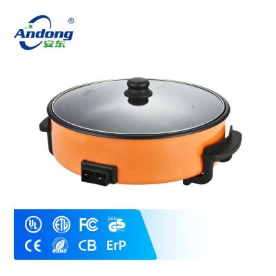 China Andong Adjustable Temperature 16 Inch Orange Round Electric Stove With 3.5 Inch Depth 1500w for sale