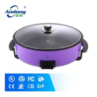 China RV Andong Multi Function 1500 Watt Round Electric Pizza Pan Diameter 42cm Electric Frying Pan for sale