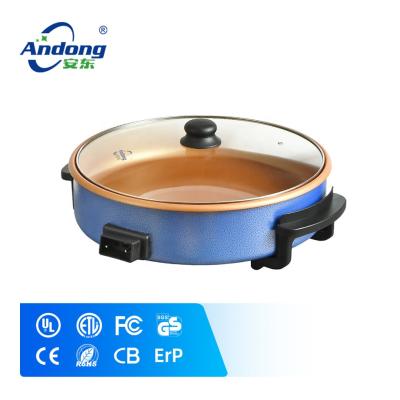 China Temperature Adjustable Andong 36cm Commercial Electric Stove Cooking Electric Hot Pot Pan With 7cm Depth 1500w for sale