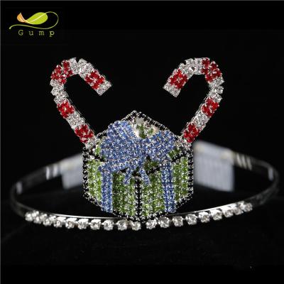 China Gift Box Shape Pageant Crown Christmas Crystal Rhinestone Tiara CN-17285 for sale