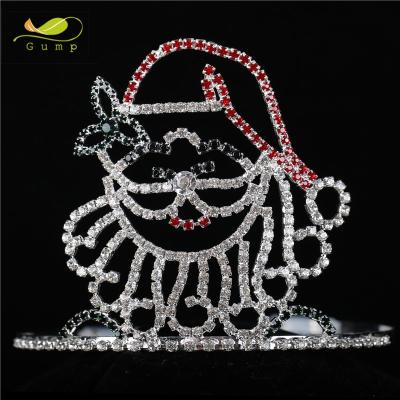 China Christmas Crystal Crown Tall Rhinestone Santa Claus Tiara CN-17270 for sale