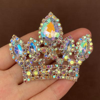 China Rhinestone Crystal Brooch Sash Pins from Crystal Custom Crown Style Pin for sale