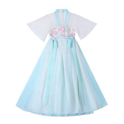 China Washable Girls Dress Up Dresses Wholesale Girl Kids Ball Flower Embroidered Dress 3-14 Year Old Girl Birthday for sale