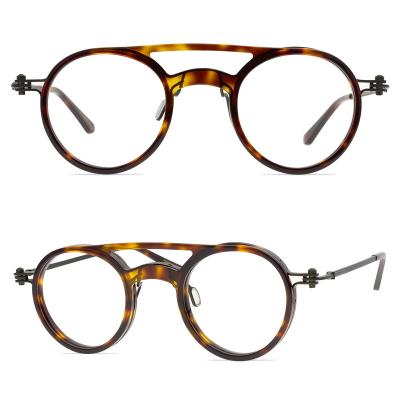 China 2021 Vintage Style Retro Niche Design Round Glass Frame Small Frame Art Flat Light Glasses for sale