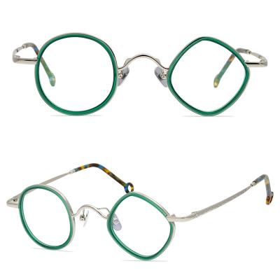 China 2021 Vintage Niche Glasses Round Frame Vintage College Style Unisex Acetate Temples for sale