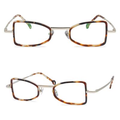 China New Funny Weird Vintage Triangle Glasses Small Unisex Glasses Frame Flat Light for sale