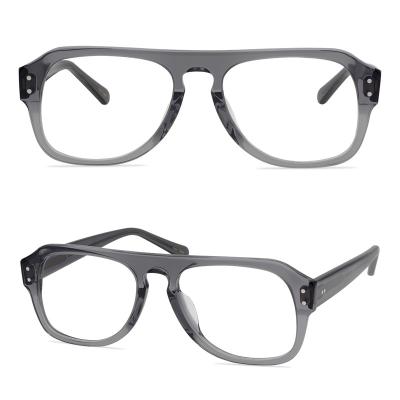 China Comfortable New Niche Design Large Frame Acetate Glass Frame For Men And Women Flat Glasses for sale