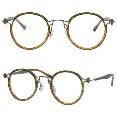 China Retro Small Round Glass Frame Cozy College Literary Style For Men And Women for sale