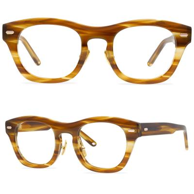 China Comfortable acetate frames, flat round and big box glasses, both men and women can be fitted with lensesclear myopia glasses for sale