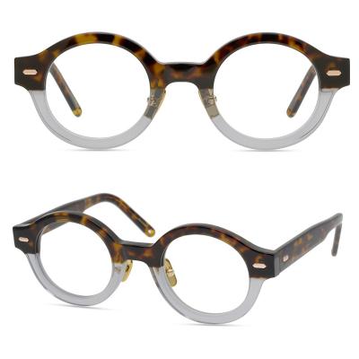 China Retro Literary Style Comfortable Round Glass Acetate Eye Frame For Men And Women for sale