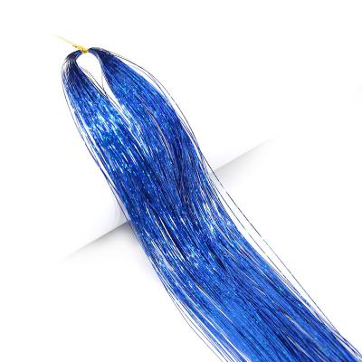 China Beautiful Silky Straight Synthetic Bling Fiber 18 Colors Rainbow Shiny Hair For Party And Night Life Gold Sliver Colorful Hair Braid for sale