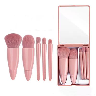 China Portable Makeup Tool Rose Gold Foundation Brush Lip Brush With Case Makeup Brush Set for sale