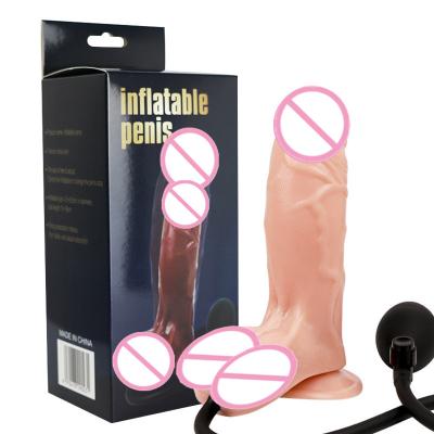 China Adult Realistic Female Masturbation Penis Masturbation Sex Toys Huge Inflatable Sucker Stimulating Realistic Dildos for sale