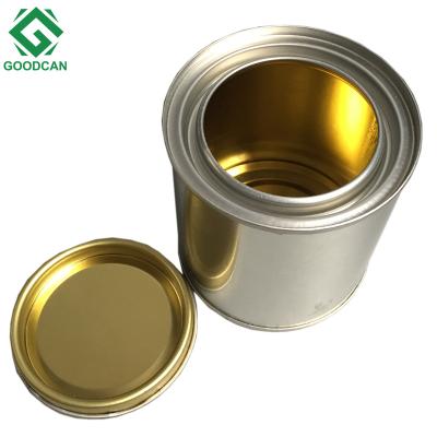 China Wholesale PVC 500ml Round Metal Sealed Paint Tin Cans With Lids for sale