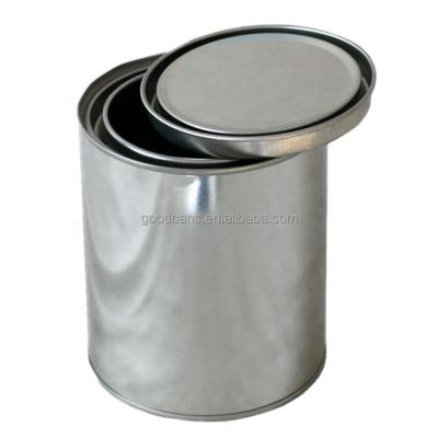 China Wholesale Custom Empty 1L Tin Cans Low Price Round Metal Paint Tin Can With Sealing Lid for sale