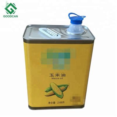 China Packing 2kg, 2.5 liter edible olive oil oilive container metal oil tin cans for sale