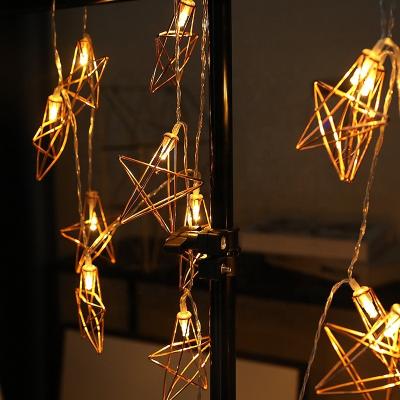 China Star Customize Metal Holiday Christmas Fairy Lights Led Star Decoration With 8 