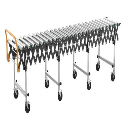 China Heat Resistant Free Sliding Warehouse Gravity Roller Adjustable Flexible Conveyor for sale