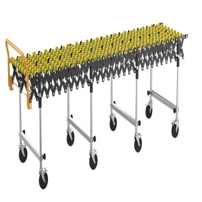 China Heat Resistant Package Handling Inclined Skate Wheel Gravity Expandable Flow Conveyor for sale