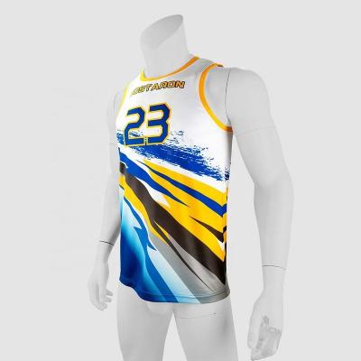 China HOSTARON Antibacterial Custom Number Teams Sublimation Jerseys Youth Reversible Basketball Wear for sale