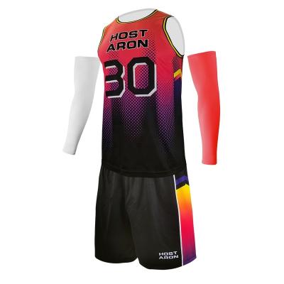 China HOSTARON Antibacterial Custom Design Basketball Jersey Team Club Sublimation Basketball Jersey Uniform for sale