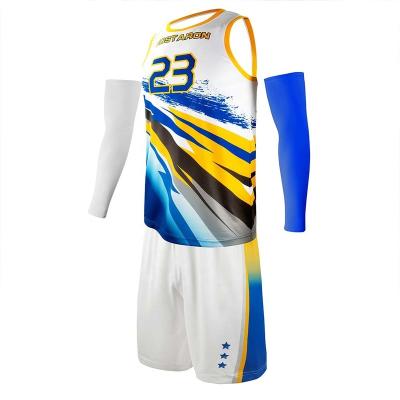 China HOSTARON Antibacterial Custom Color Sublimation Full Team Wear Basketball Jerseys Basketball Uniform for sale