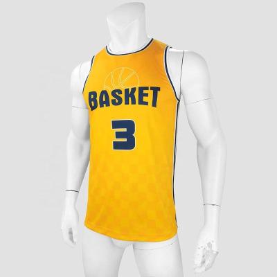 China HOSTARON Antibacterial Color Polyester Club Team Jersey Yellow Basketball Jerseys Custom Factory for sale