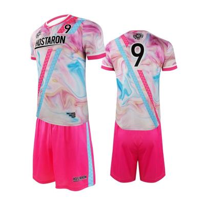 China Sets Wholesale Quick Dry Football Kit Set HOSTARON Workout Wear Fitness Moisture-Wicking Uniforms for sale