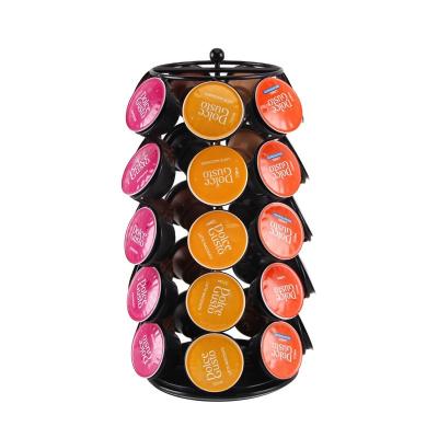 China Viable Popular Rotating Coffee Capsule Holder Dolce Enthusiasm Coffee Capsule Holder Storage Coffee Pods Turntable Holder for sale