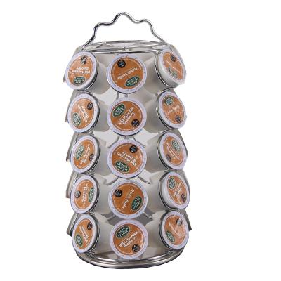 China Viable Hot Selling Portable Rotating Base 35pcs K-Cup Coffee Pods Stand for sale