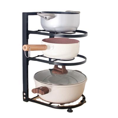 China Viable Adjustable Multifunctional Kitchen Pan Rack Organizer Holder Rack for sale