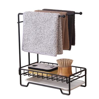 China Sustainable Cookhouse Sponge Rack Clean Kitchen Drain Dry Water Rack Water Sink Position Rack Cloth Cloth Rack for sale