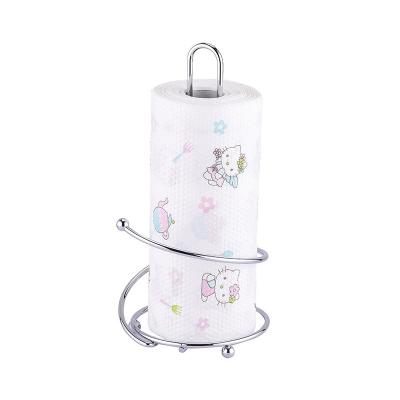 China New Modern Design Iron Wire Cloth Rack Kitchen Paper Holder For Table Standing for sale