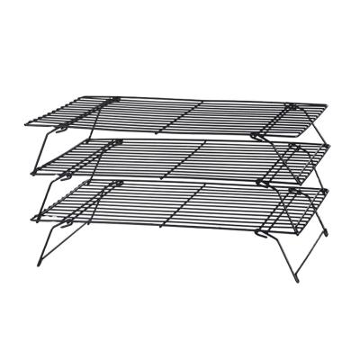 China New Trend Liner 3 Tier Sustainable Non-Stick Collapsible Cake Bread Cooling Rack for sale