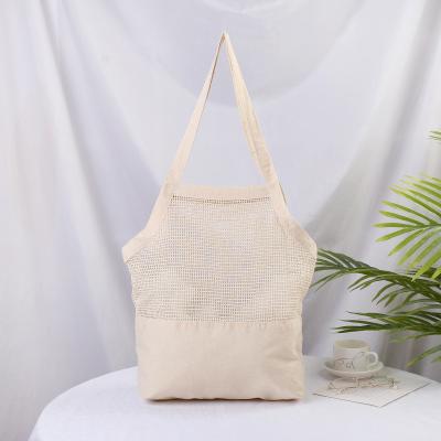 China Large Size Eco - Friendly Drawstring Bag Mesh Grocery Bag Cotton Mesh Laundry Half Bags for sale