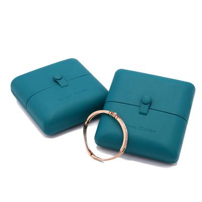 China Luxury Designer Leather Double Open Box PU Jewelry Box Necklace Box Packaging With Debossed LOGO for sale