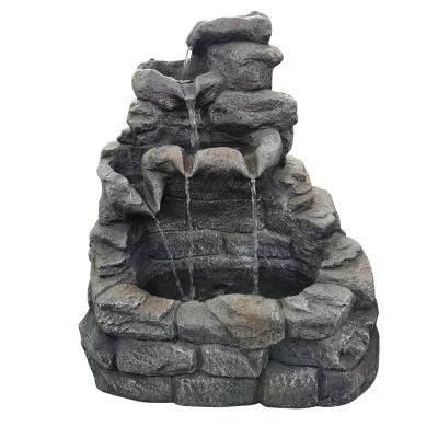 China Modern Decorated Resin And Cement Waterfall Outdoor Stone Fountain for sale