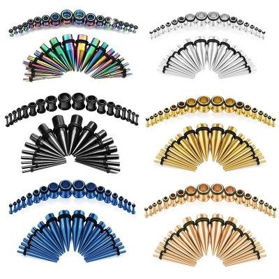 China Hiphop Hot Sale 36Pcs Stainless Steel Body Piercing Auricle Nail Tip Cone Ear Reamer Jewelry Accessories for sale