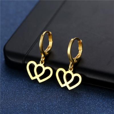 China Punk Simple Fashion Stainless Steel 18K Gold Plated  Pendant Earrings For Women Jewelry for sale