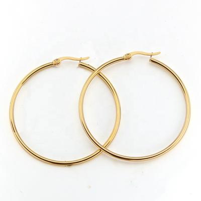 China Hiphop Stainless Steel Large Gold Filled Hoop Earrings for Women Fashion Jewelry Wholesale for sale