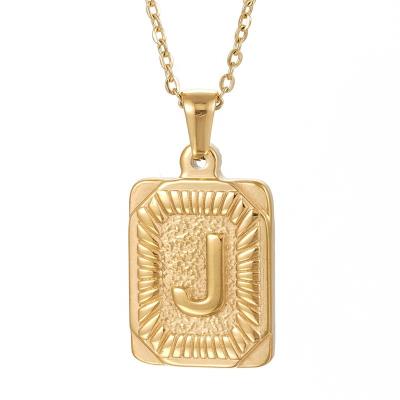 China Hiphop Hip Hop 18k Gold plated Stainless Steel Letter Pendant Necklace Fashion English Letter Chains for sale