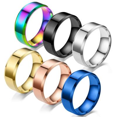 China TRENDY Hot Sale Stainless Steel 8MM Ring for Men Fashion Jewelry for sale