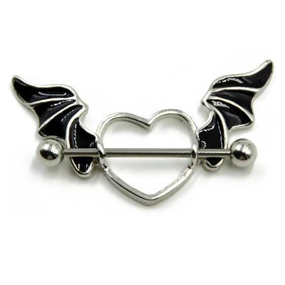 China TRENDY Heart Shaped Stainless Steel Nipple Ring Women Sexy Body Piercing Jewelry for sale